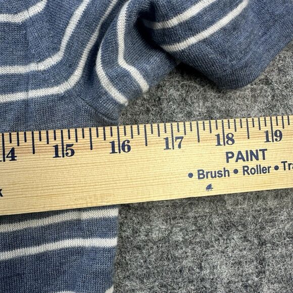 Autumn Cashmere Sweater Women XS Blue Stripe Patchwork Assymetrical Tee - Picture 10 of 13